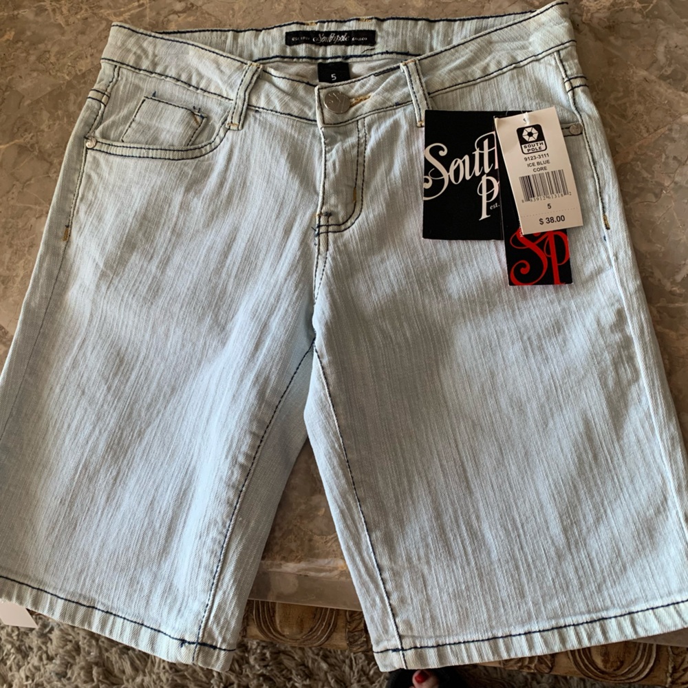 South Pole Light Wash Denim Shorts